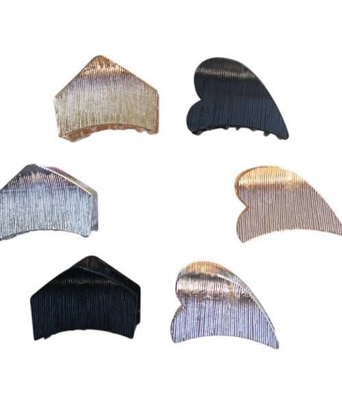 Κλάμερ μαλλιών μεταλλικό σχέδια 4 cm