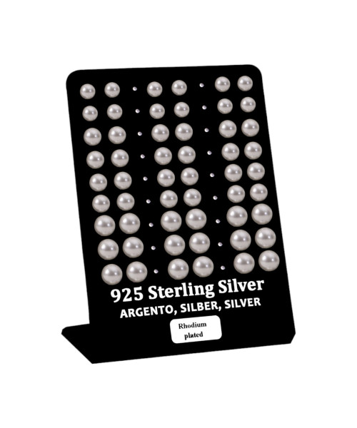 Σκουλαρίκι αυτιού Ασήμι 925 πέρλα 6/7/8 mm Rhodium plated