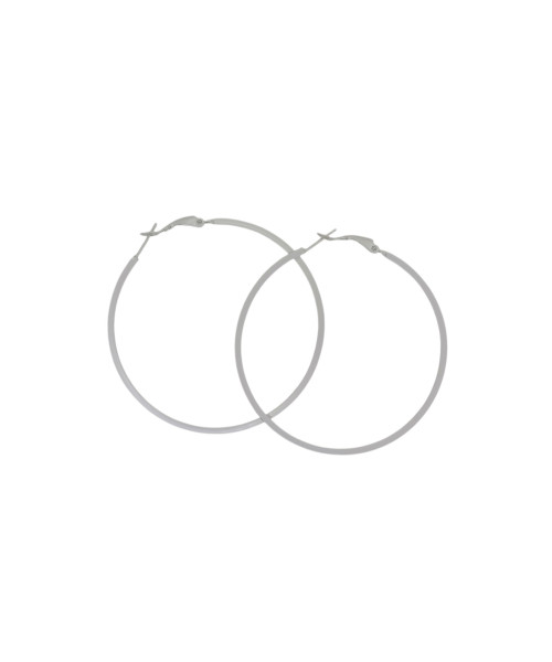 Σκουλαρίκια αυτιών κρίκοι ματ ασημί 60mm