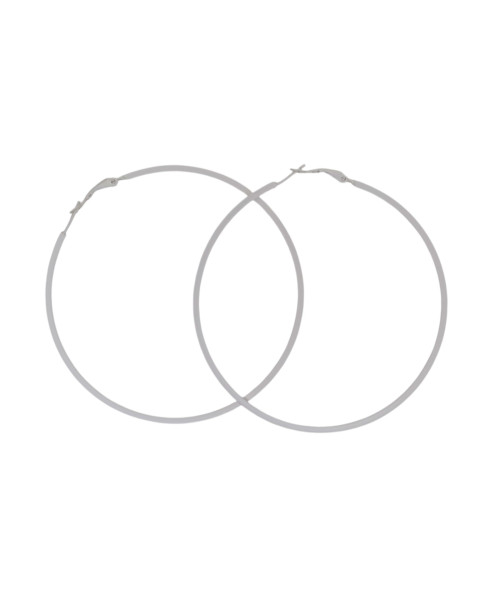 Σκουλαρίκια αυτιών κρίκοι ματ ασημί 80mm