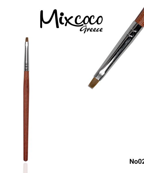 ΕΠΑΓΓΕΛΜΑΤΙΚΟ ΠΙΝΕΛΟ KOLINSKY ΞΥΛΙΝΟ NO02 ΓΙΑ GEL ΤΕΤΡΑΓΩΝΟ- Mixcoco