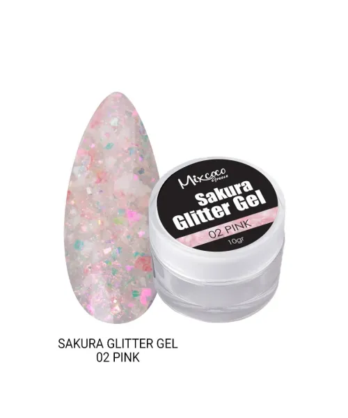 SAKURA GLITTER GEL 02 PINK - SKU 150600-02