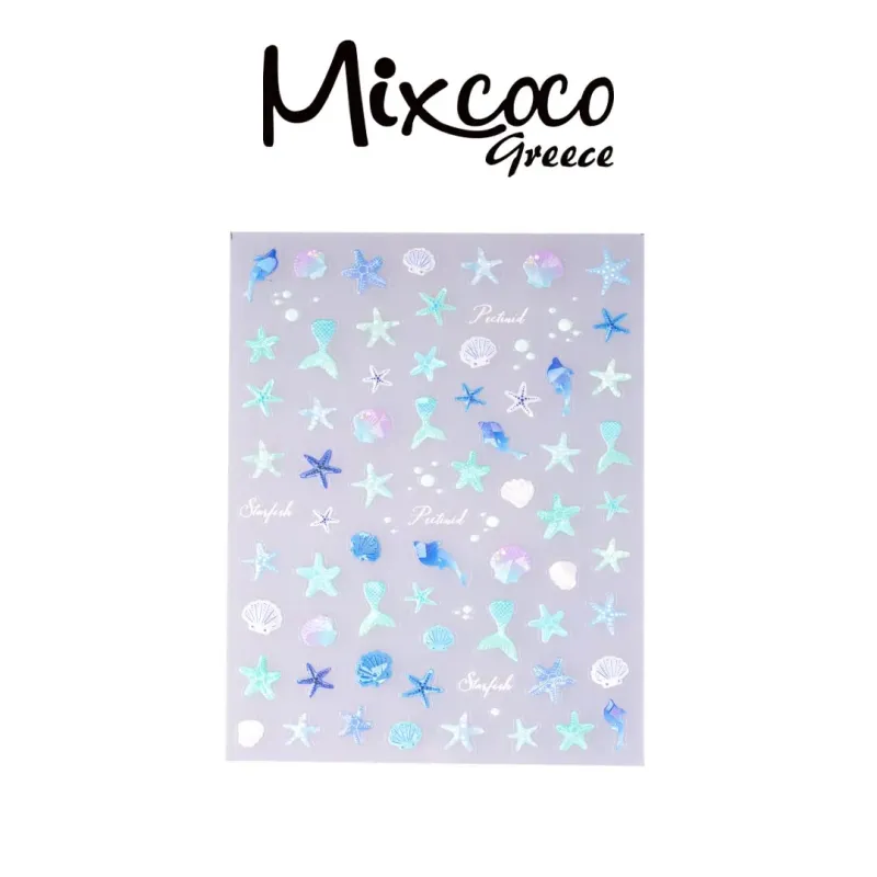 ΔΙΑΚΟΣΜΗΤΙΚΑ ΑΥΤΟΚΟΛΛΗΤΑ ΝΥΧΙΩΝ ΓΑΛΑΖΙΟΣ ΒΥΘΟΣ- Mixcoco
