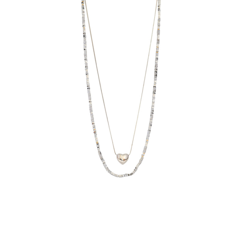 Γυναικείο κολιέ διπλό  με καρδιά 1.2mm