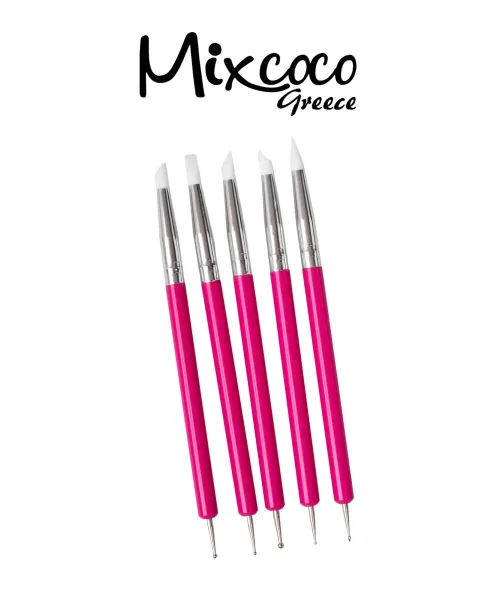 2 - WAY SILICONE - DOTTING TOOL 5PCS- Mixcoco