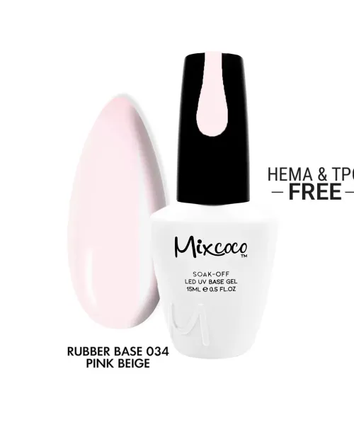 RUBBER BASE 34 PINK BEIGE 15ML - SKU 100197-34