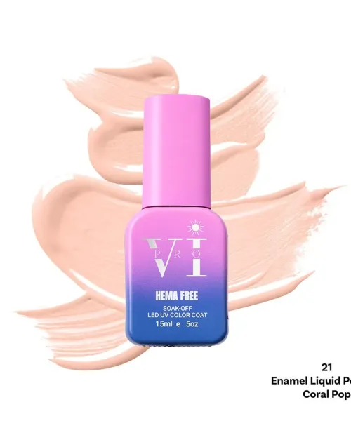 ENAMEL LIQUID POLY GEL 21 CORAL POP 15ML - SKU 175003-21