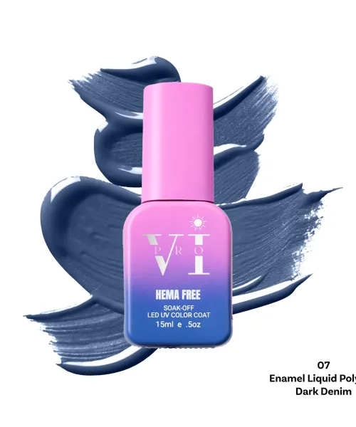 ENAMEL LIQUID POLY GEL 07 DARK DENIM 15ML - SKU 175003-07
