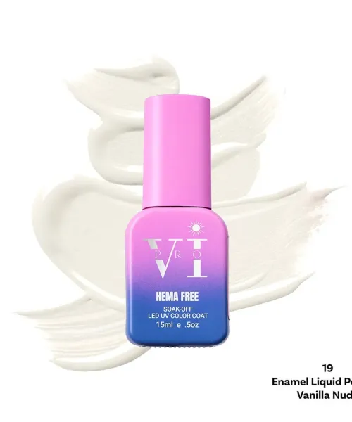 ENAMEL LIQUID POLY GEL 19 VANILLA NUDE 15ML - SKU 175003-19