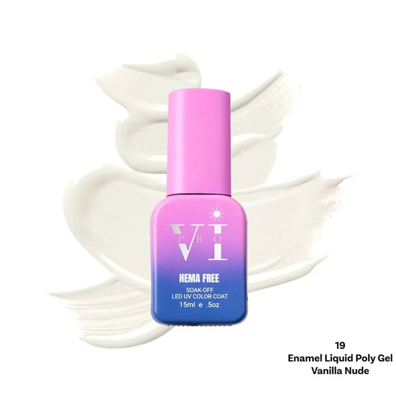ENAMEL LIQUID POLY GEL 19 VANILLA NUDE 15ML - SKU 175003-19