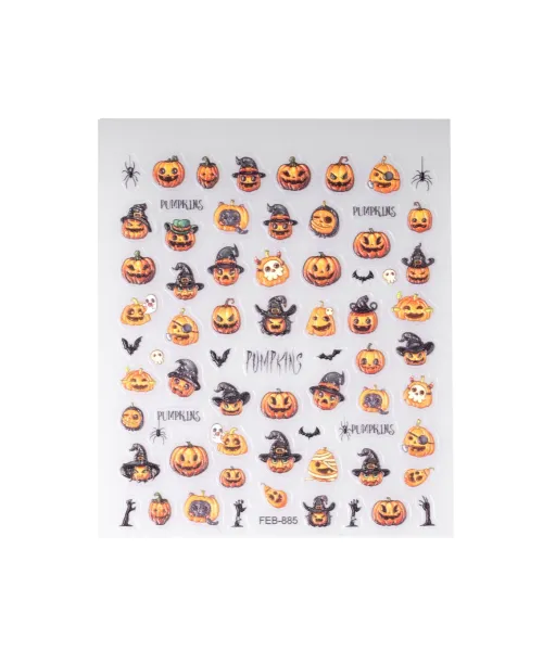 ΔΙΑΚΟΣΜΗΤΙΚΑ ΑΥΤΟΚΟΛΛΗΤΑ ΝΥΧΙΩΝ HALLOWEEN PUMPKINS- Mixcoco