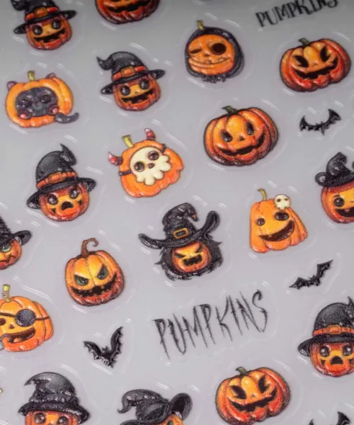 ΔΙΑΚΟΣΜΗΤΙΚΑ ΑΥΤΟΚΟΛΛΗΤΑ ΝΥΧΙΩΝ HALLOWEEN PUMPKINS- Mixcoco