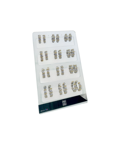 Σκουλαρίκια αυτιού κρίκοι mix metal με στρας 12-14-16mm