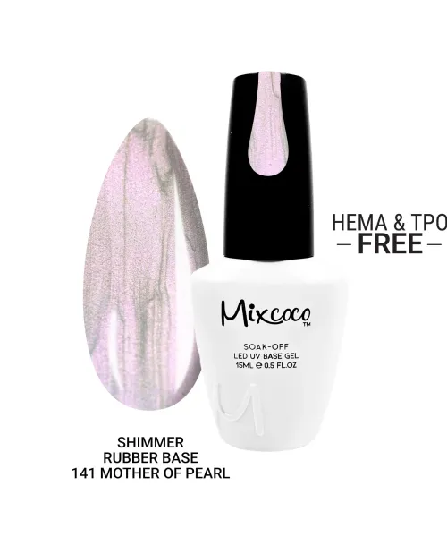 SHIMMER RUBBER BASE 141 MOTHER OF PEARLS 15ML - SKU 100196-141