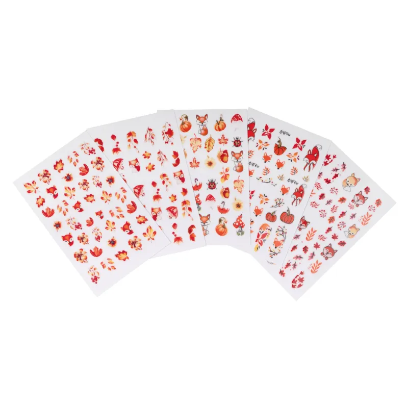 ΔΙΑΚΟΣΜΗΤΙΚΑ ΑΥΤΟΚΟΛΛΗΤΑ ΝΥΧΙΩΝ FALL FOXES- Mixcoco