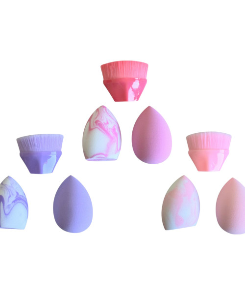 Σφουγγαράκια & πινέλο make up blending σετ 3 τμχ