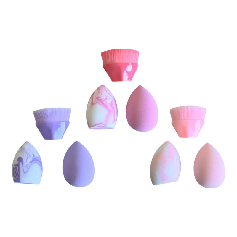 Σφουγγαράκια & πινέλο make up blending σετ 3 τμχ