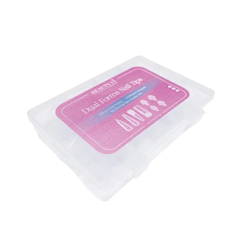 DUAL FORMS TIPS AND SILICONE FRENCH GUIDES MIX SHAPES 192PCS- Mixcoco