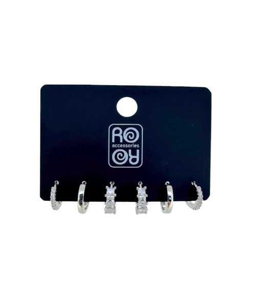 Σκουλαρίκια αυτιών κρίκοι σετ 3 ζευγη 11-12-13mm