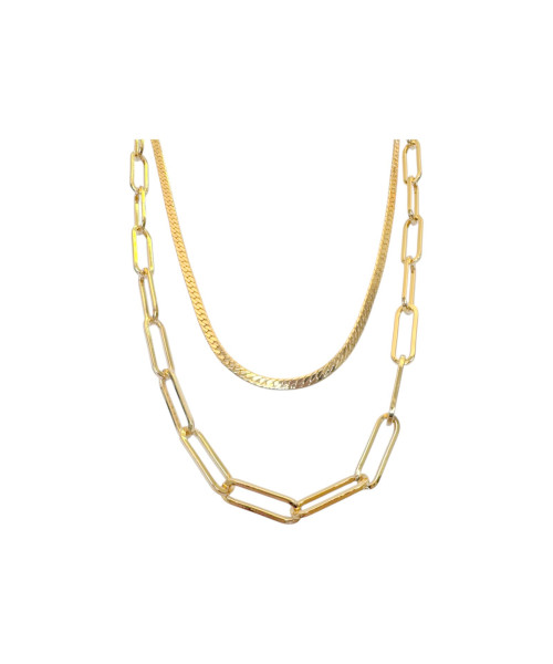 Γυναικείο κολιέ διπλή αλυσίδα