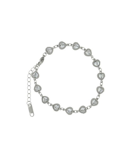 Γυναικείo βραχιόλι καρδιές με στρας Stainless steel