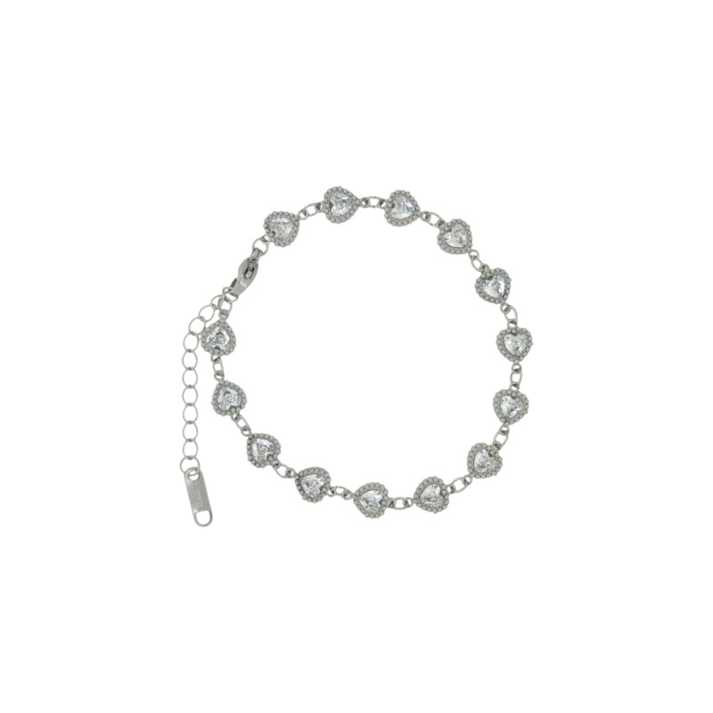 Γυναικείo βραχιόλι καρδιές με στρας Stainless steel