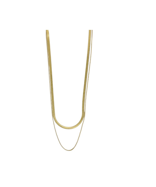 Γυναικείο κολιέ διπλή αλυσίδα snake Stainless steel