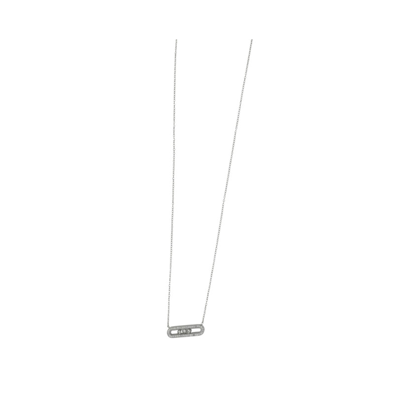 Γυναικείο κολιέ αλυσίδα με στρας Stainless steel