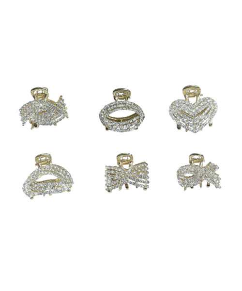 Μεταλλικό κλάμερ μαλλιών με στρας σετ 2 τμχ