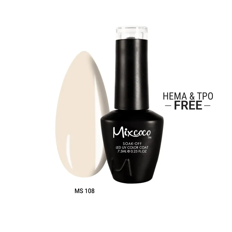 MS-108 Ημιμόνιμο Βερνίκι (Ιβουάρ) 7,5ml Mixcoco - SKU 110108-75