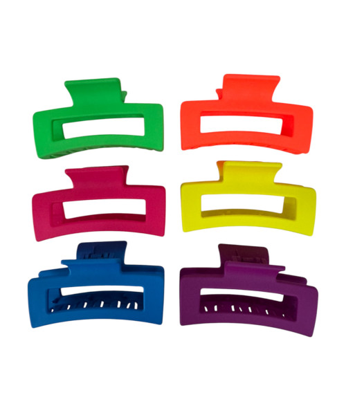Κλάμερ μαλλιών fluo χρώματα 8.5cm