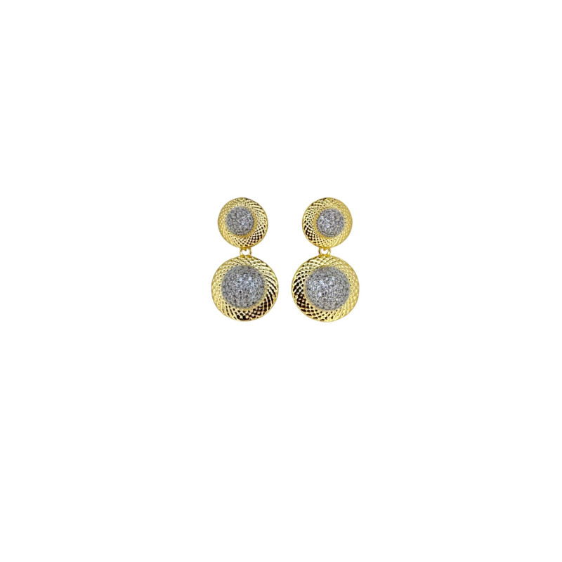 Σκουλαρίκια αυτιών mix metal με στρας 30mm