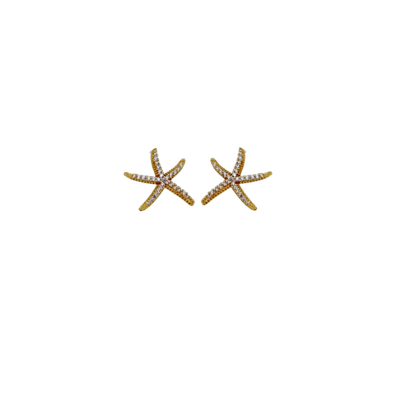 Σκουλαρίκια αυτιών αστερίας full strass 24mm