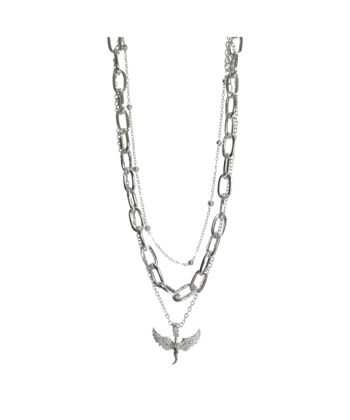 Γυναικείο κολιέ διπλή αλυσίδα με στοιχείο Stainless steel