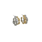 Σκουλαρίκια αυτιών κρίκοι DYO μιξ color gold-silver 22mm