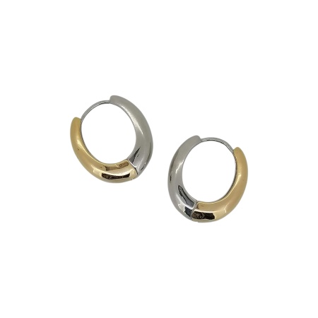 Σκουλαρίκια αυτιών κρίκοι mix metals χρυσό ασημί 25mm/30mm