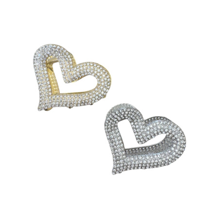 Κλάμερ μαλλιών καρδιά  με στρας 5cm